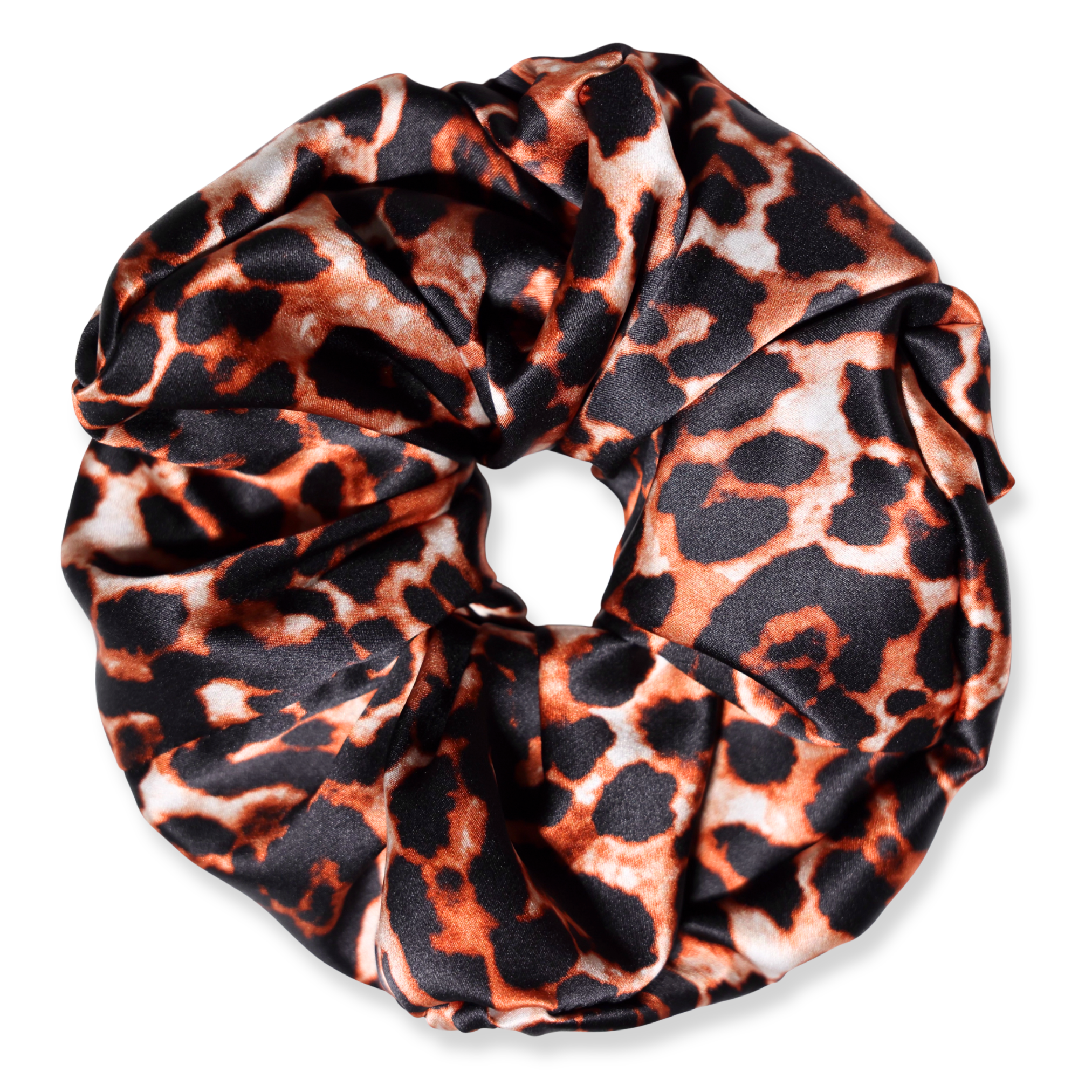 NOCHKA Leopard Print of Silk Scrunchies – Ultra Thin, Skinny, Regular & Jumbo
