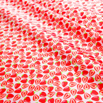 Strawberry Print 100% Pure Mulberry Silk Fabric 19mm 54" Width Pre-Cut Silk Fabric
