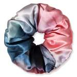 NOCHKA Blue & Blush Print of Silk Scrunchies – Ultra Thin, Skinny, Regular & Jumbo
