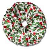 NOCHKA Mistletoe Print of Silk Scrunchies – Ultra Thin, Skinny, Regular & Jumbo
