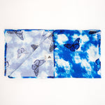 Blue Butterflies Mulbery Silk Square Scarf
