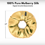 Gold Regular Scrunchie – 100% Pure Mulberry Silk, Perfect for All Hair Types
