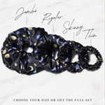 NOCHKA Sun & Moon Print of Silk Scrunchies – Ultra Thin, Skinny, Regular & Jumbo

