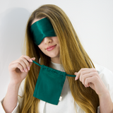 Hunter Green Pure Silk Sleep Mask Set
