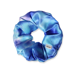 NOCHKA Blue Tie Dye Print of Silk Scrunchies – Ultra Thin, Skinny, Regular & Jumbo
