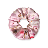 NOCHKA Cherry Blossom Print of Silk Scrunchies – Ultra Thin, Skinny, Regular & Jumbo
