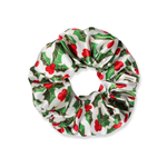 NOCHKA Mistletoe Print of Silk Scrunchies – Ultra Thin, Skinny, Regular & Jumbo
