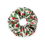 NOCHKA Mistletoe Print of Silk Scrunchies – Ultra Thin, Skinny, Regular & Jumbo
