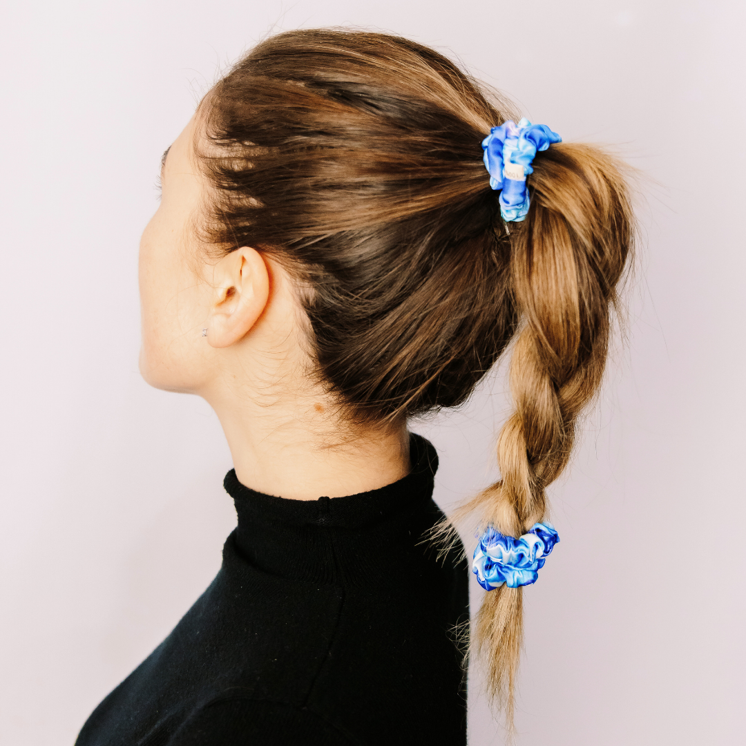 Ultra Skinny Scrunchies - Blue Tie Dye
