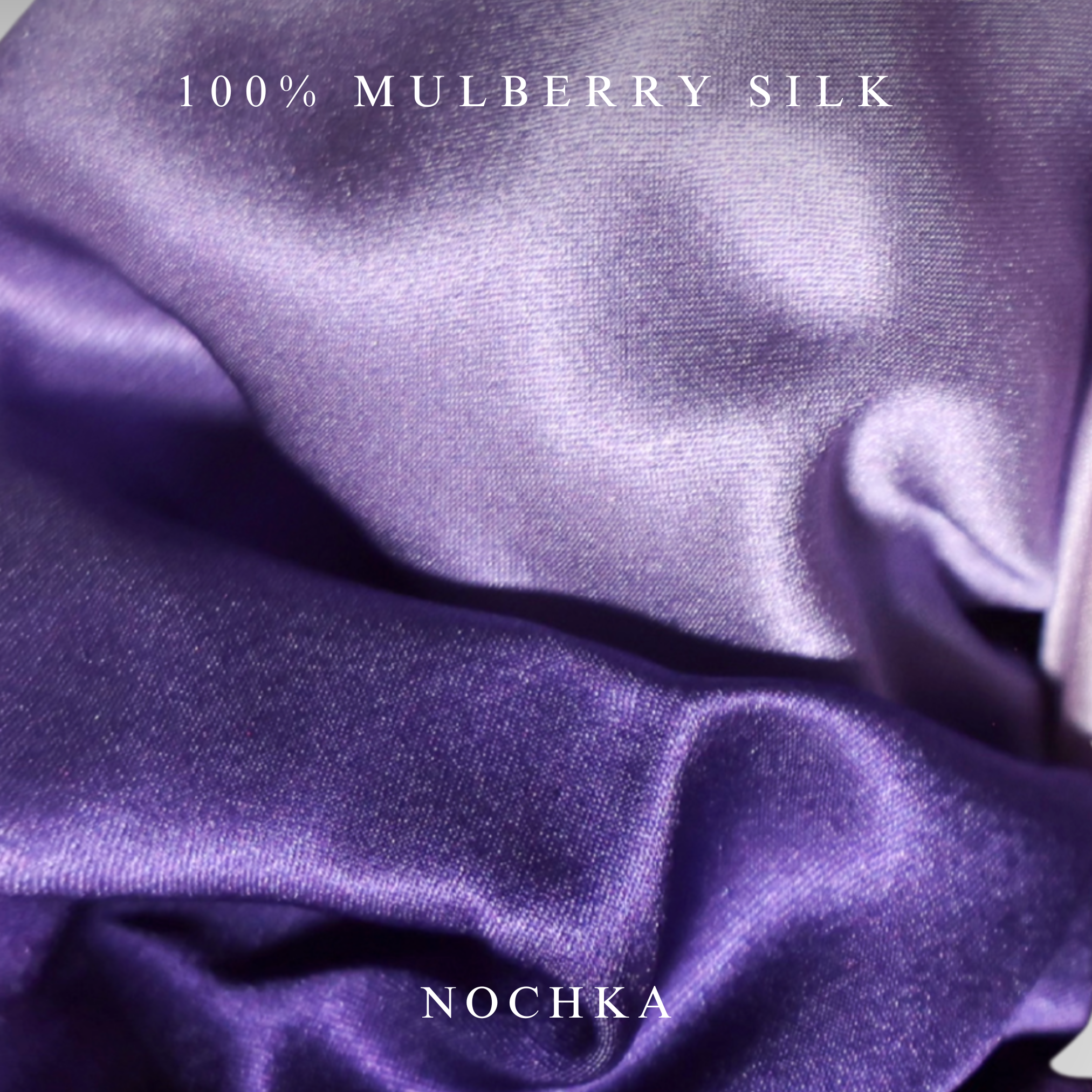 NOCHKA Purple Gradient Print of Silk Scrunchies – Ultra Thin, Skinny, Regular & Jumbo
