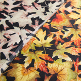 Fall Themed Print 100% Pure Mulberry Silk Fabric 19mm 54" Width Pre-Cut Silk Fabric
