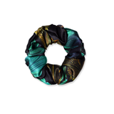 NOCHKA Chrysanthemum Print of Silk Scrunchies – Ultra Thin, Skinny, Regular & Jumbo
