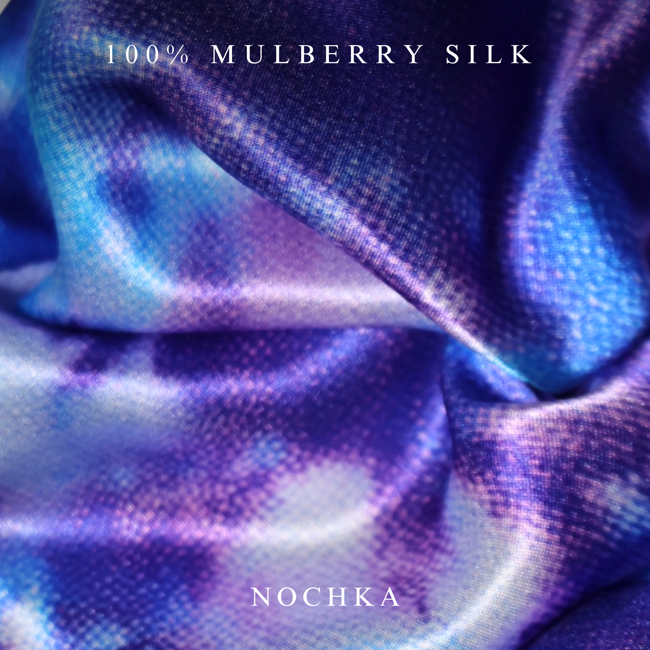 NOCHKA Purple Way Print of Silk Scrunchies – Ultra Thin, Skinny, Regular & Jumbo
