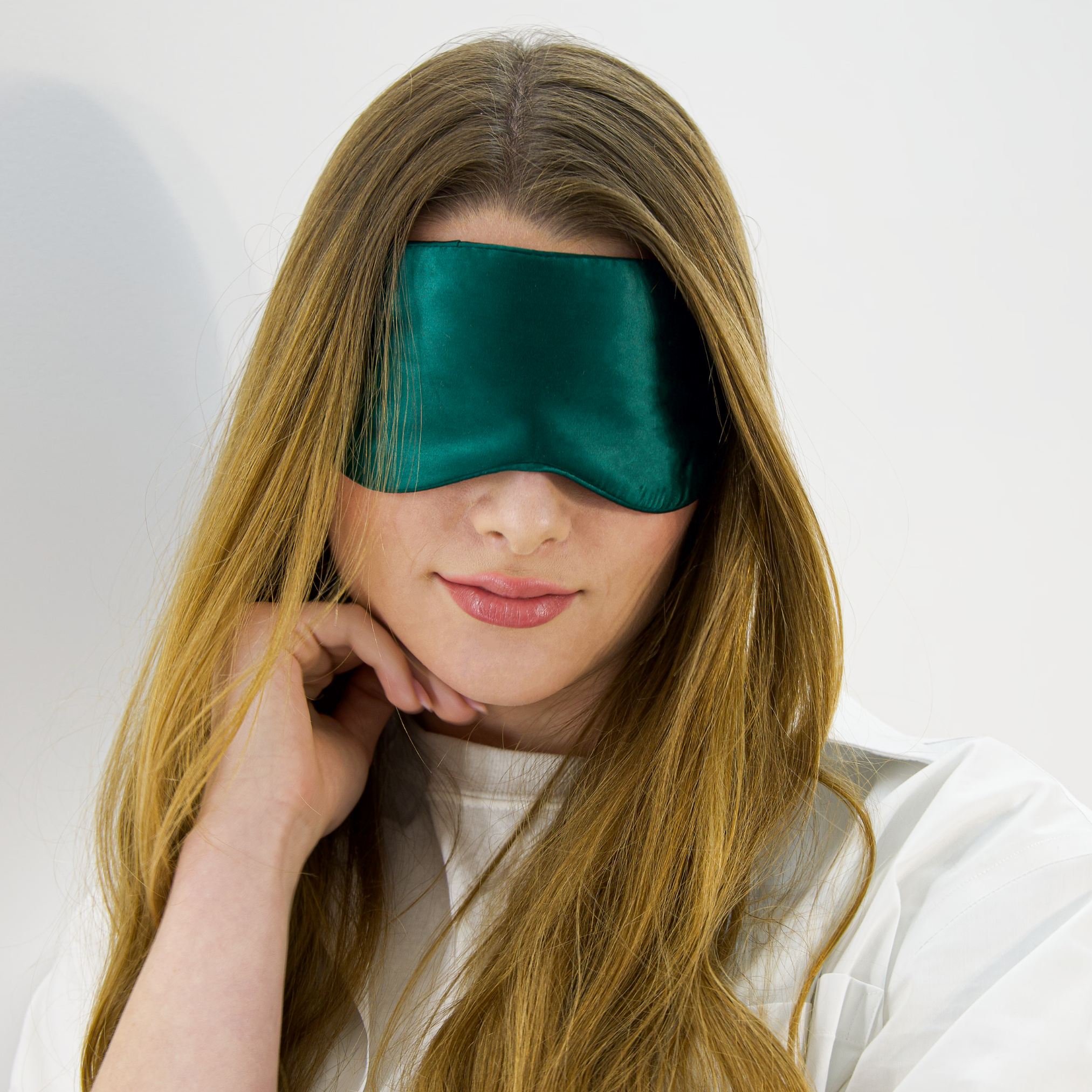 Hunter Green Pure Silk Sleep Mask Set
