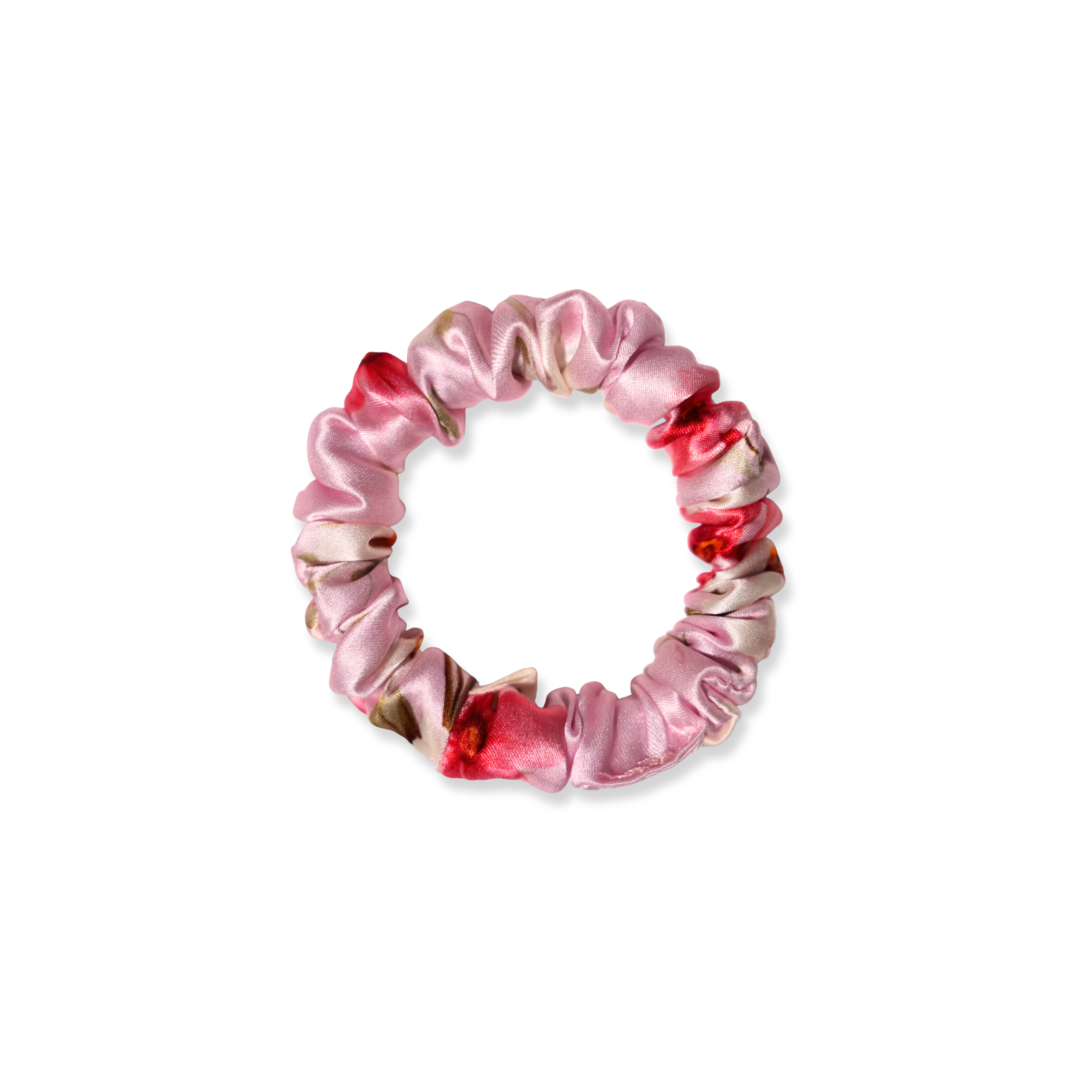 NOCHKA Cherry Blossom Print of Silk Scrunchies – Ultra Thin, Skinny, Regular & Jumbo
