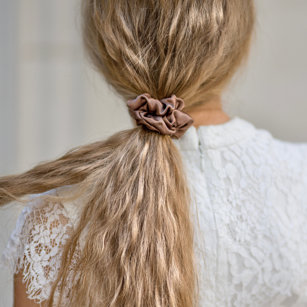 Black Latte Chocolate Set of Skinny Scrunchies
