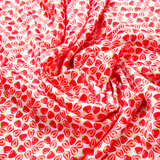 Strawberry Print 100% Pure Mulberry Silk Fabric 19mm 54" Width Pre-Cut Silk Fabric
