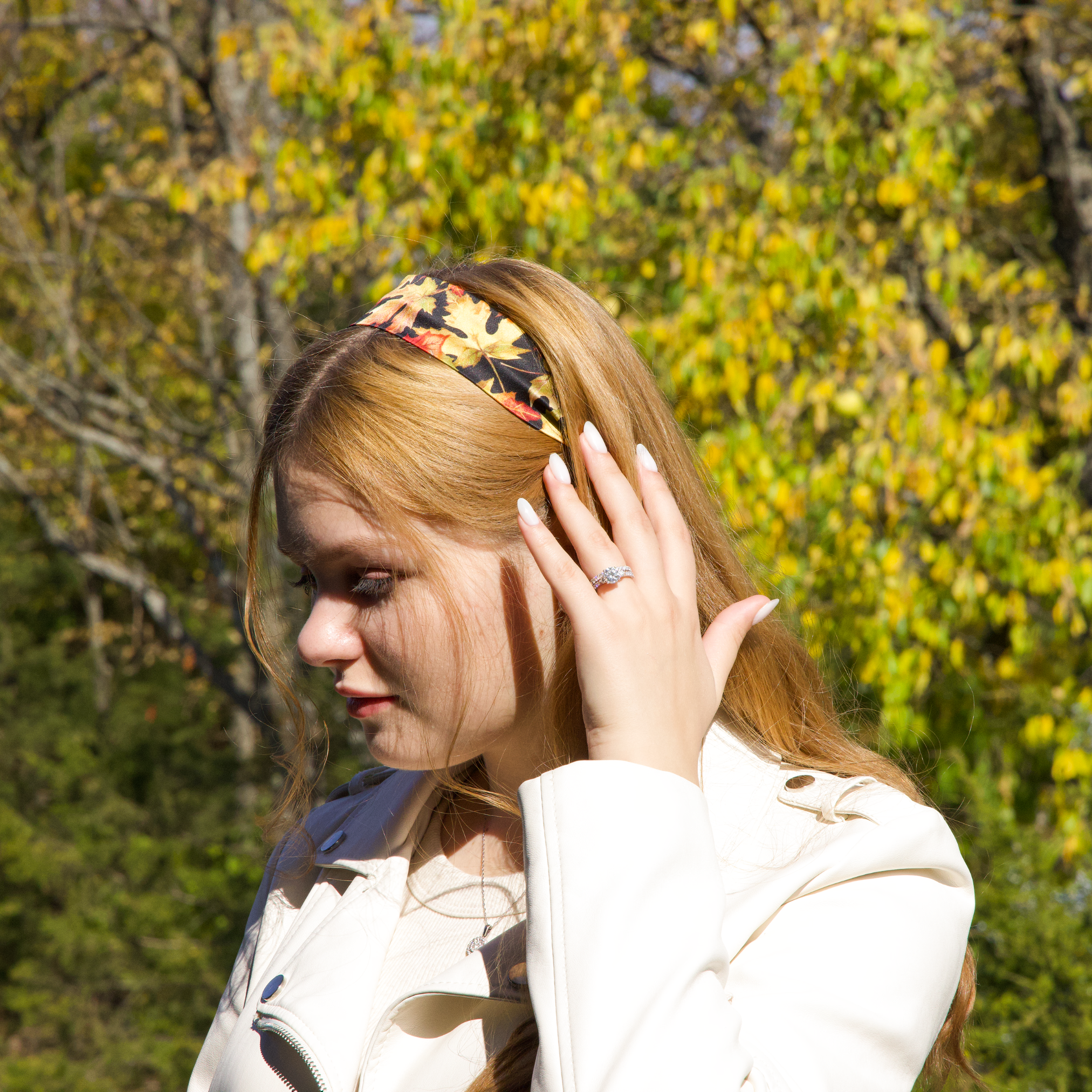 Fall Leaves Pure Silk Headband
