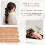 NOCHKA Leopard Print of Silk Scrunchies – Ultra Thin, Skinny, Regular & Jumbo
