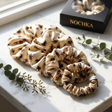 NOCHKA Bee's Print of Silk Scrunchies – Ultra Thin, Skinny, Regular & Jumbo
