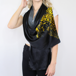 Midnight Leopard Mulbery Silk Rectangle Scarf
