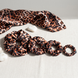 NOCHKA Leopard Print of Silk Scrunchies – Ultra Thin, Skinny, Regular & Jumbo
