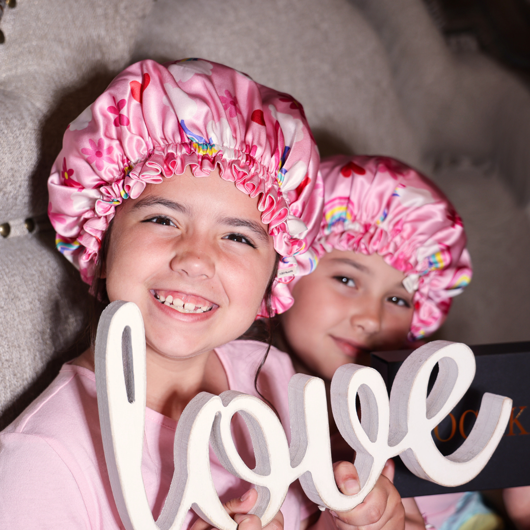Rainbow Silky Dreams Reversible Pure Silk Bonnet for Kids
