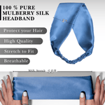 Air Force Blue Pure Silk Headband - NOCHKA
