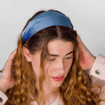 Air Force Blue Pure Silk Headband - NOCHKA

