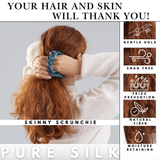 Air Force Skinny Scrunchie – 100% Pure Mulberry Silk, Perfect for All Hair Types - NOCHKA
