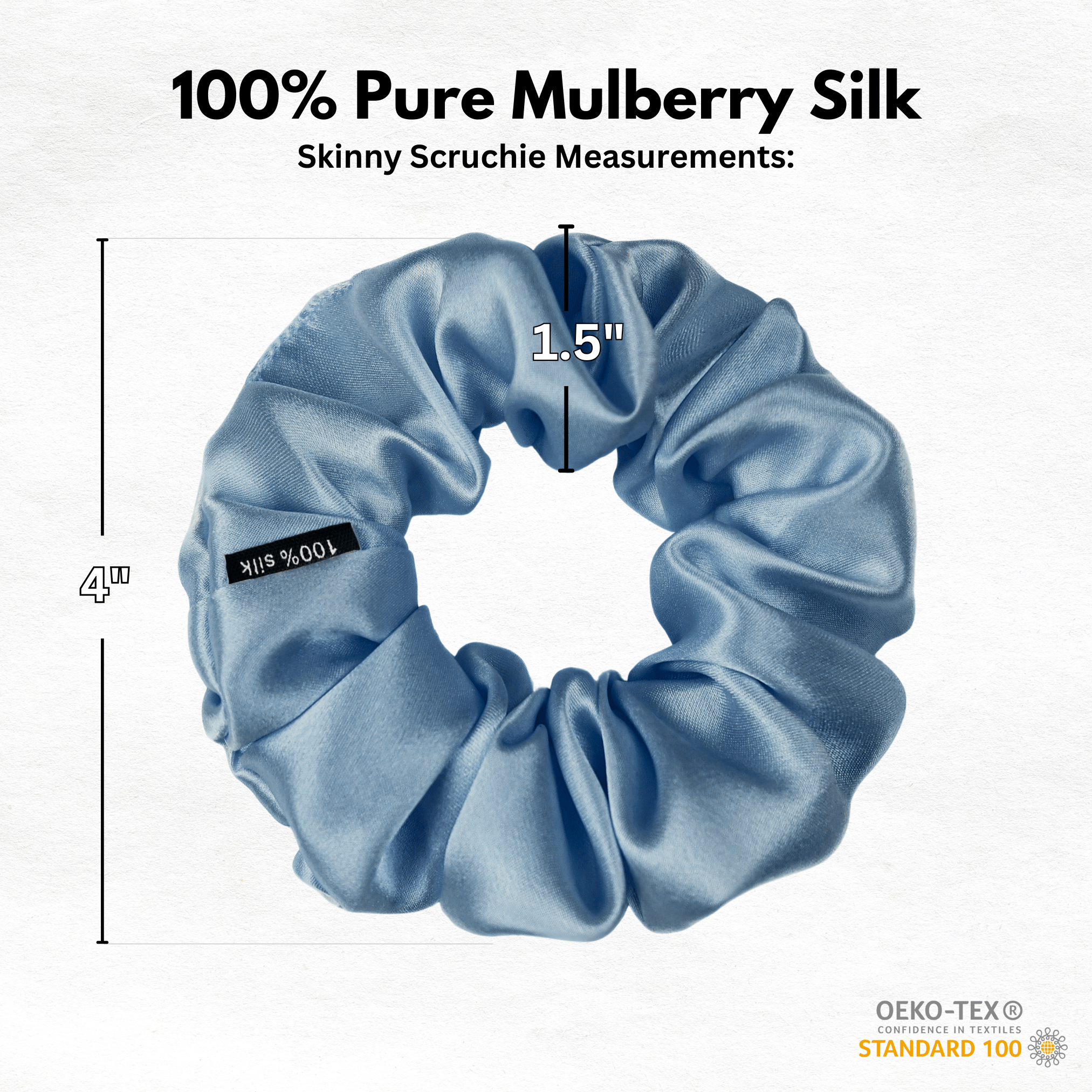 Air Force Skinny Scrunchie – 100% Pure Mulberry Silk, Perfect for All Hair Types - NOCHKA
