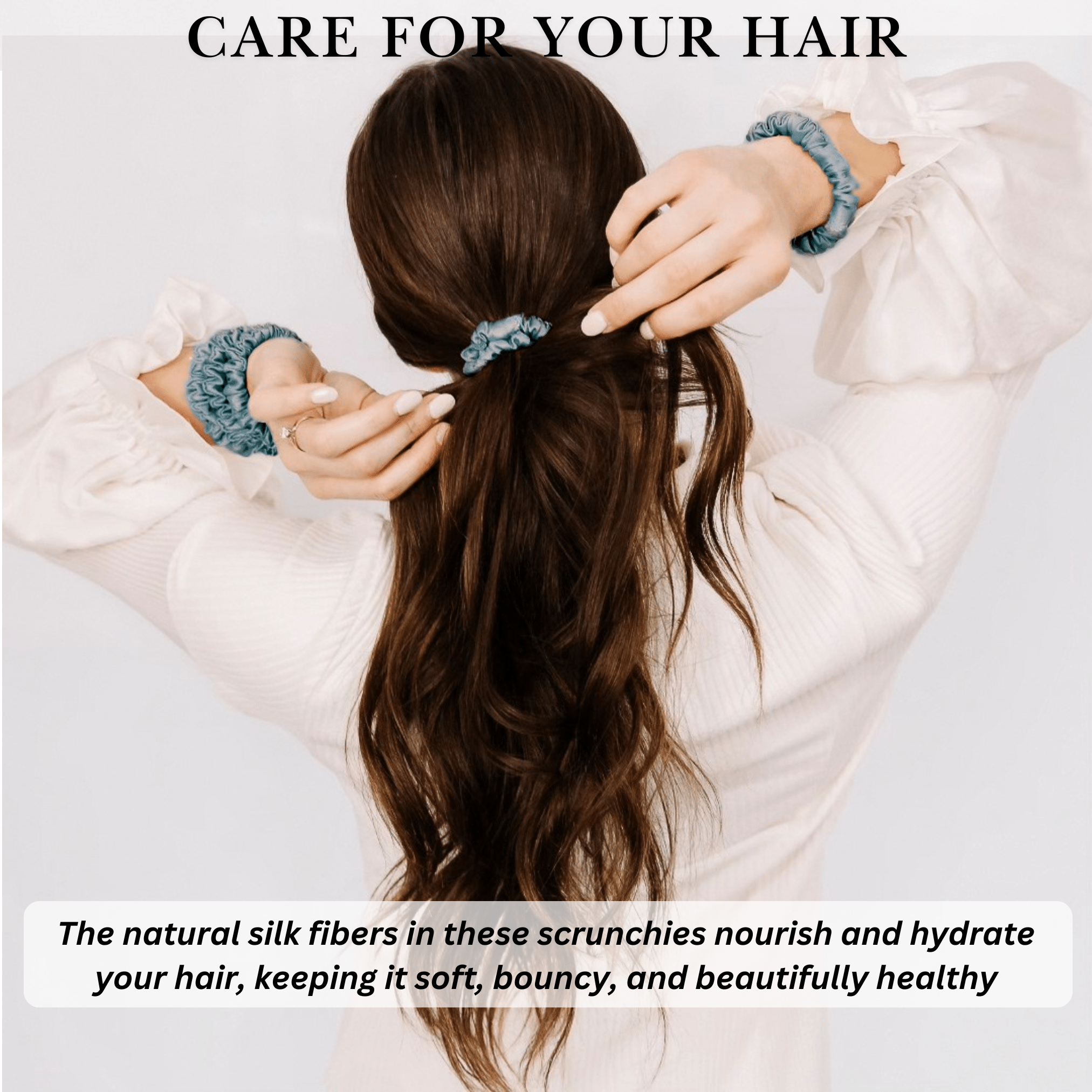 Air Force Ultra Skinny Scrunchie – 100% Pure Mulberry Silk, Perfect for All Hair Types - NOCHKA
