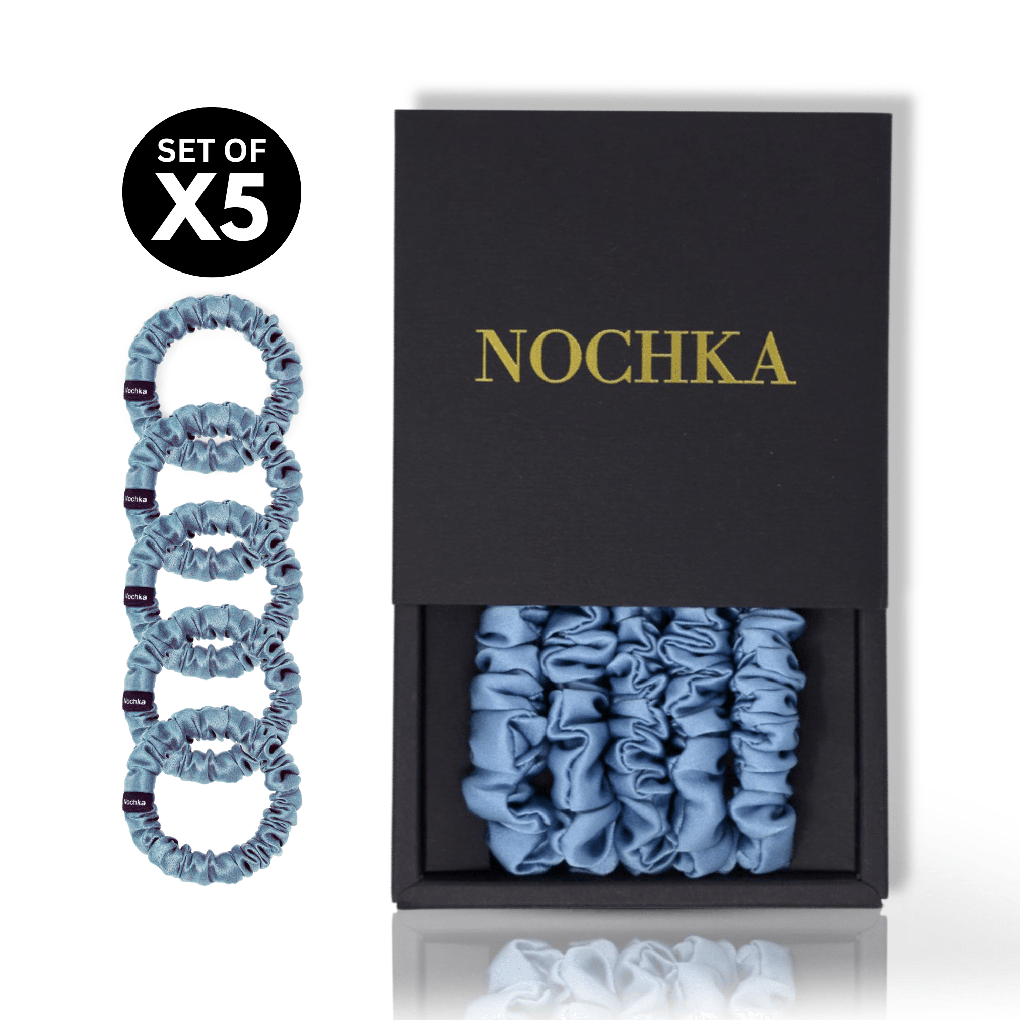 Air Force Ultra - Skinny Silk Scrunchies (Set of 5) - NOCHKA
