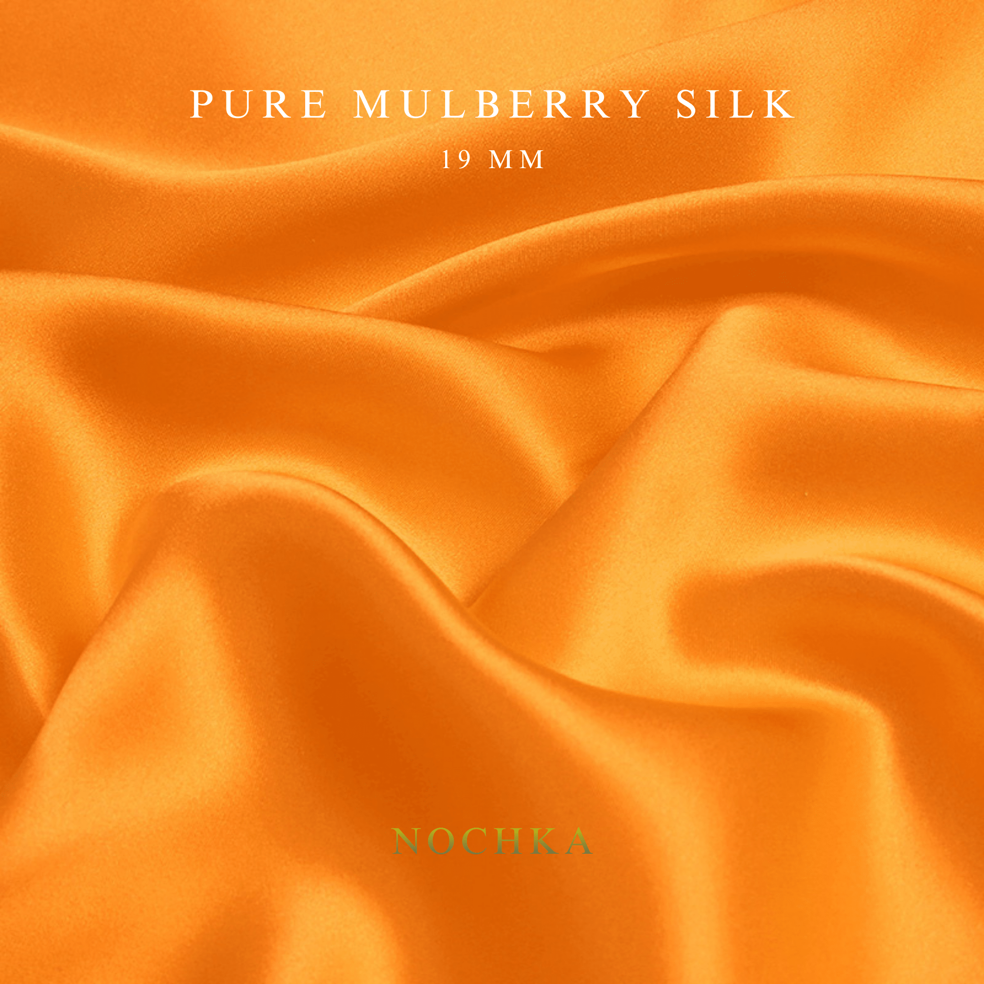 Apricot 100% Pure Mulberry Silk Fabric 19mm Cut - to - Size Silk Fabric - NOCHKA
