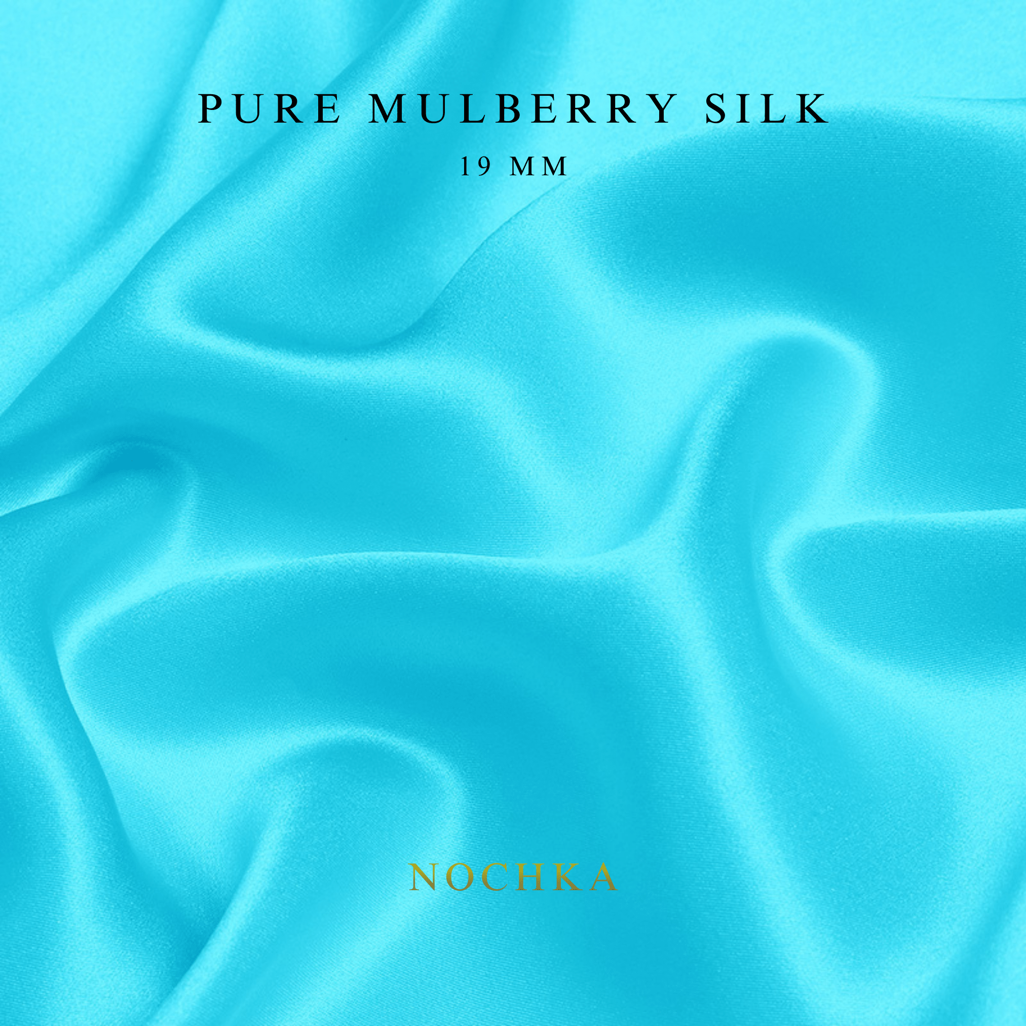 Arctic Blue Color 100% Pure Mulberry Silk Fabric 19mm Cut - to - Size Silk Fabric - NOCHKA
