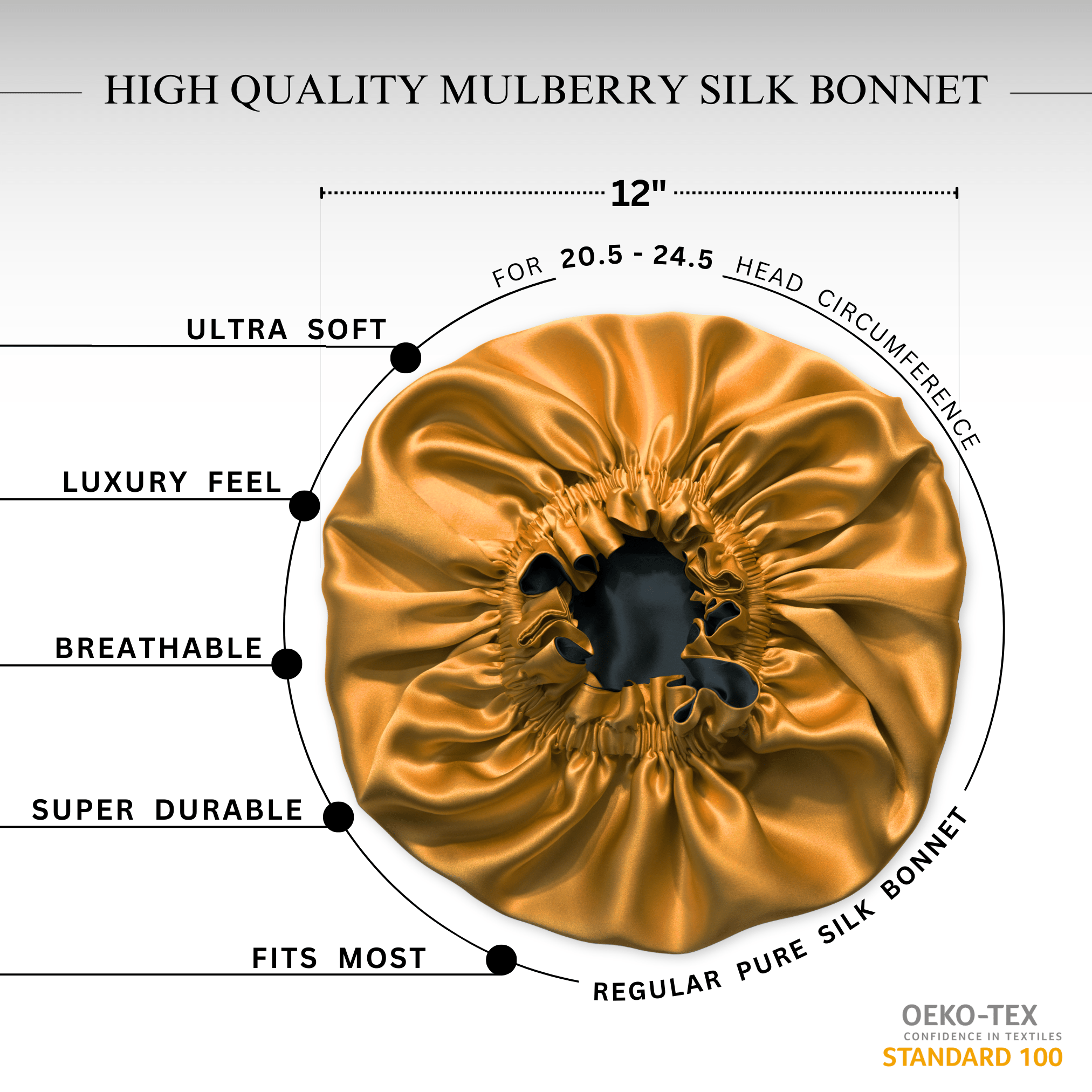 Autumn Blaze & Black Pure Mulberry Silk Bonnet – Reversible & Durable - NOCHKA
