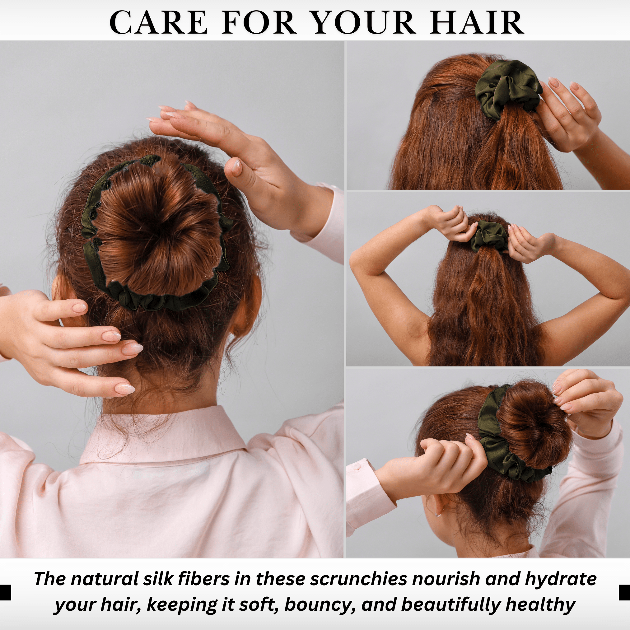 Avocado Regular Scrunchie – 100% Pure Mulberry Silk, Perfect for All Hair Types - NOCHKA
