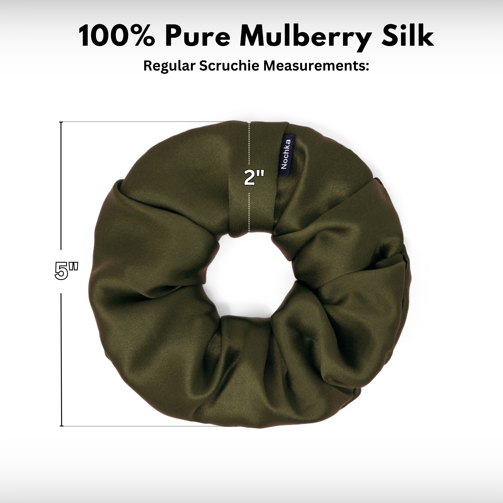 Avocado Regular Scrunchie – 100% Pure Mulberry Silk, Perfect for All Hair Types - NOCHKA
