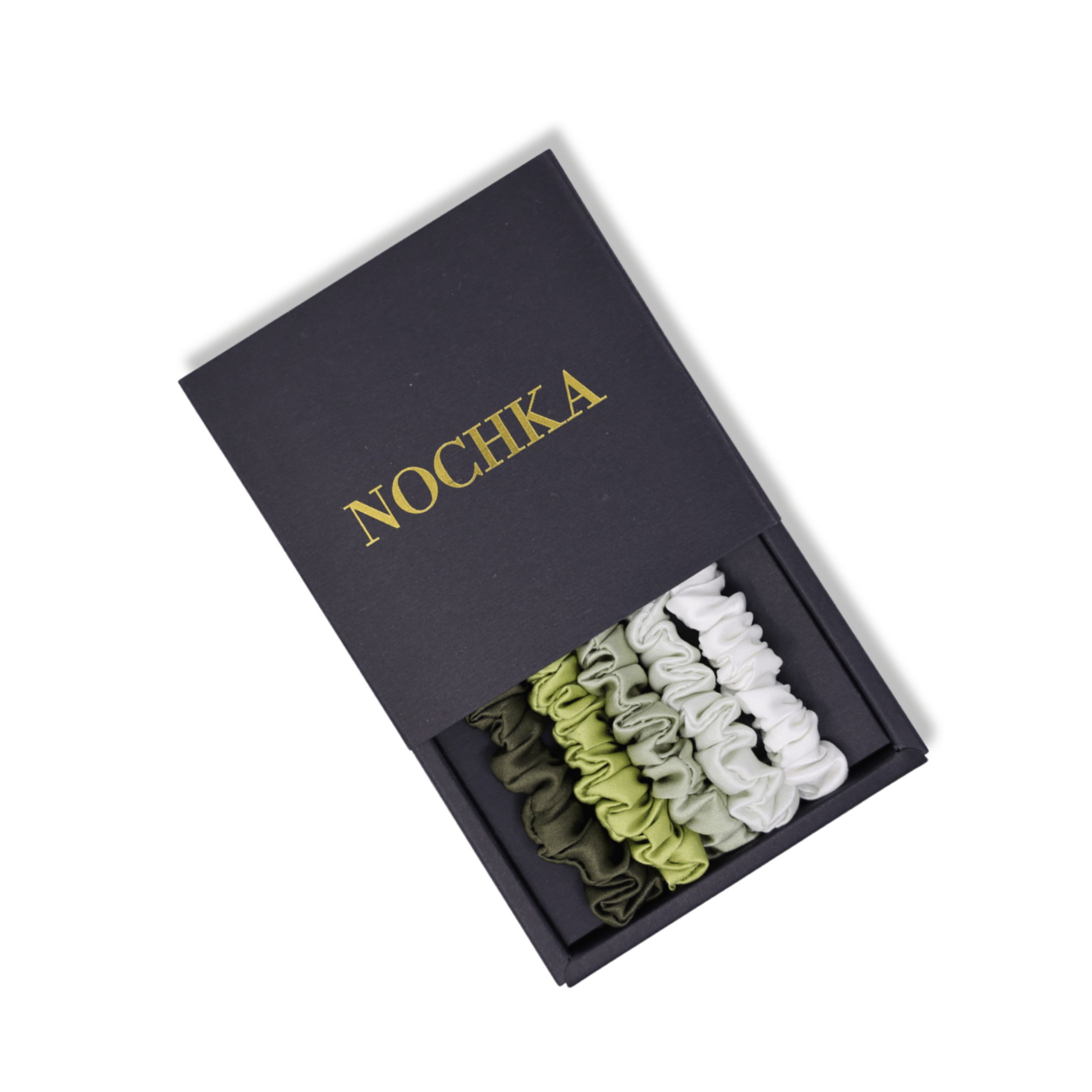 Avocado Shades Ultra - Skinny Silk Scrunchies (Set of 5) - NOCHKA
