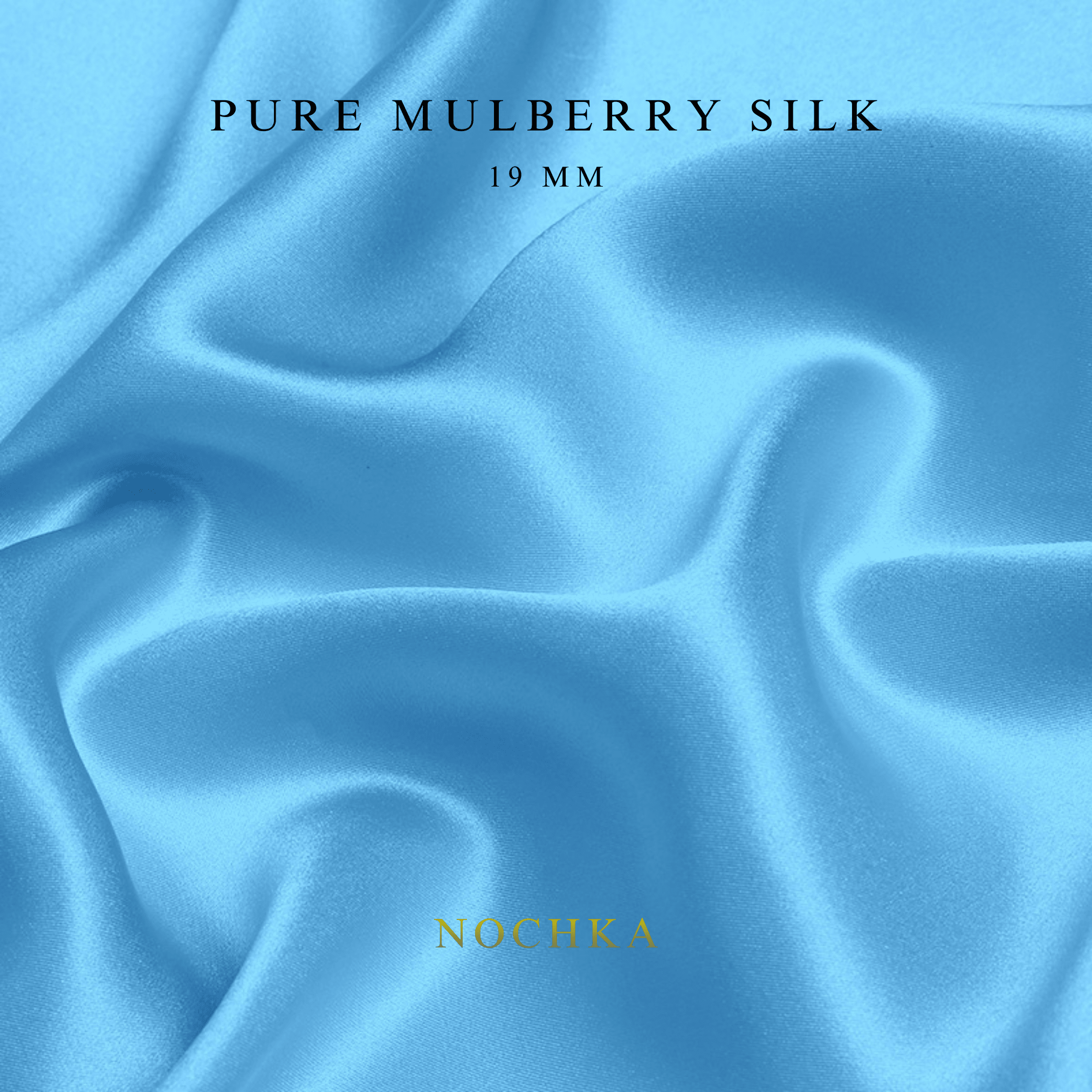 Baby Blue 100% Pure Mulberry Silk Fabric 19mm Cut - to - Size Silk Fabric - NOCHKA
