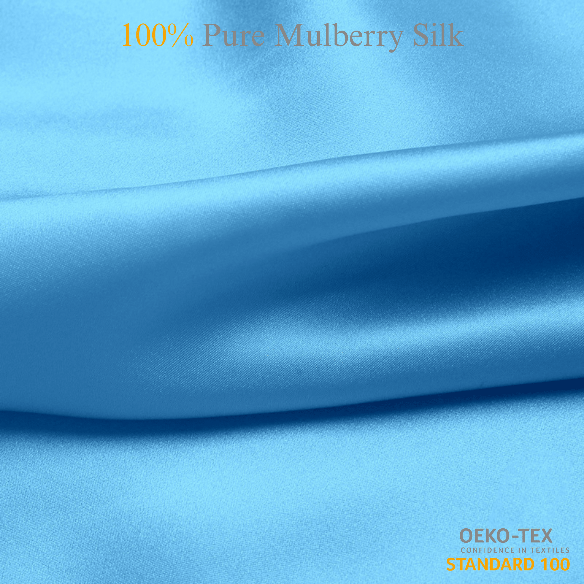 Baby Blue 100% Pure Mulberry Silk Fabric 19mm Cut - to - Size Silk Fabric - NOCHKA
