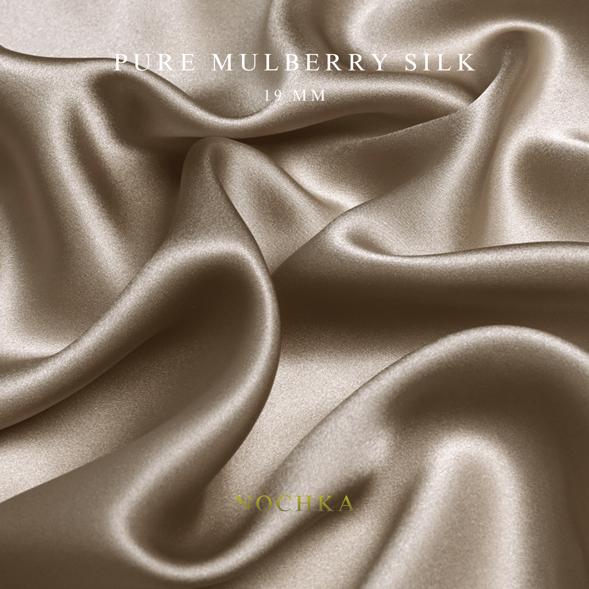 Beige 100% Pure Mulberry Silk Fabric 19mm Cut - to - Size Silk Fabric - NOCHKA
