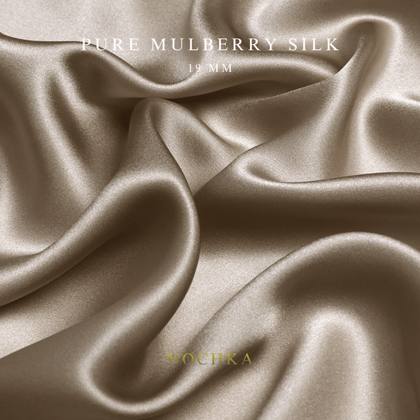 Beige 100% Pure Mulberry Silk Fabric 19mm Cut-to-Size Silk Fabric