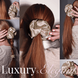Beige Jumbo Scrunchie – 100% Pure Mulberry Silk, Perfect for All Hair Types - NOCHKA

