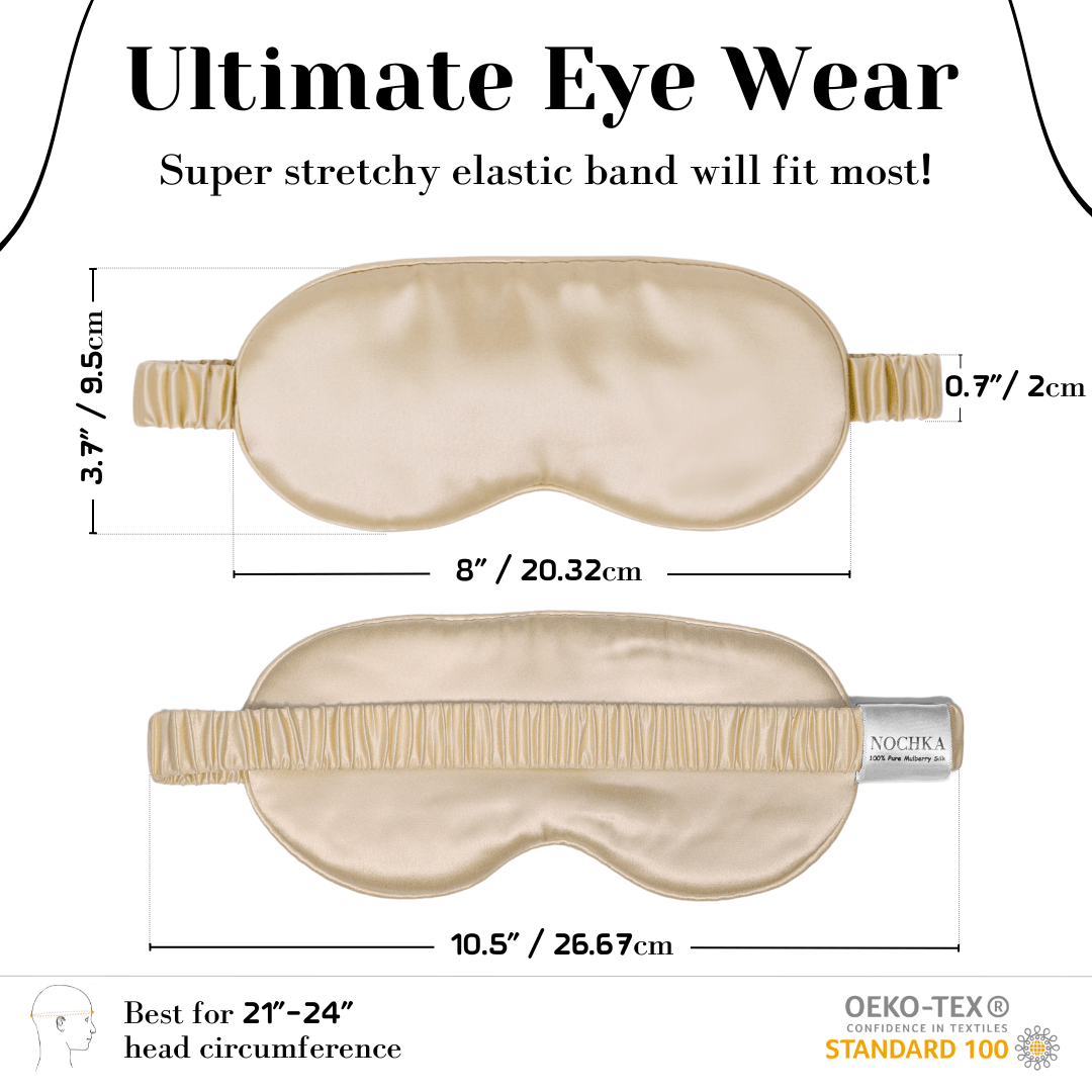 Beige Pure Silk Sleep Mask - NOCHKA
