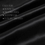 Black 100% Pure Mulberry Silk Fabric 19mm Cut - to - Size Silk Fabric - NOCHKA

