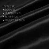 Black 100% Pure Mulberry Silk Fabric 19mm Cut - to - Size Silk Fabric - NOCHKA
