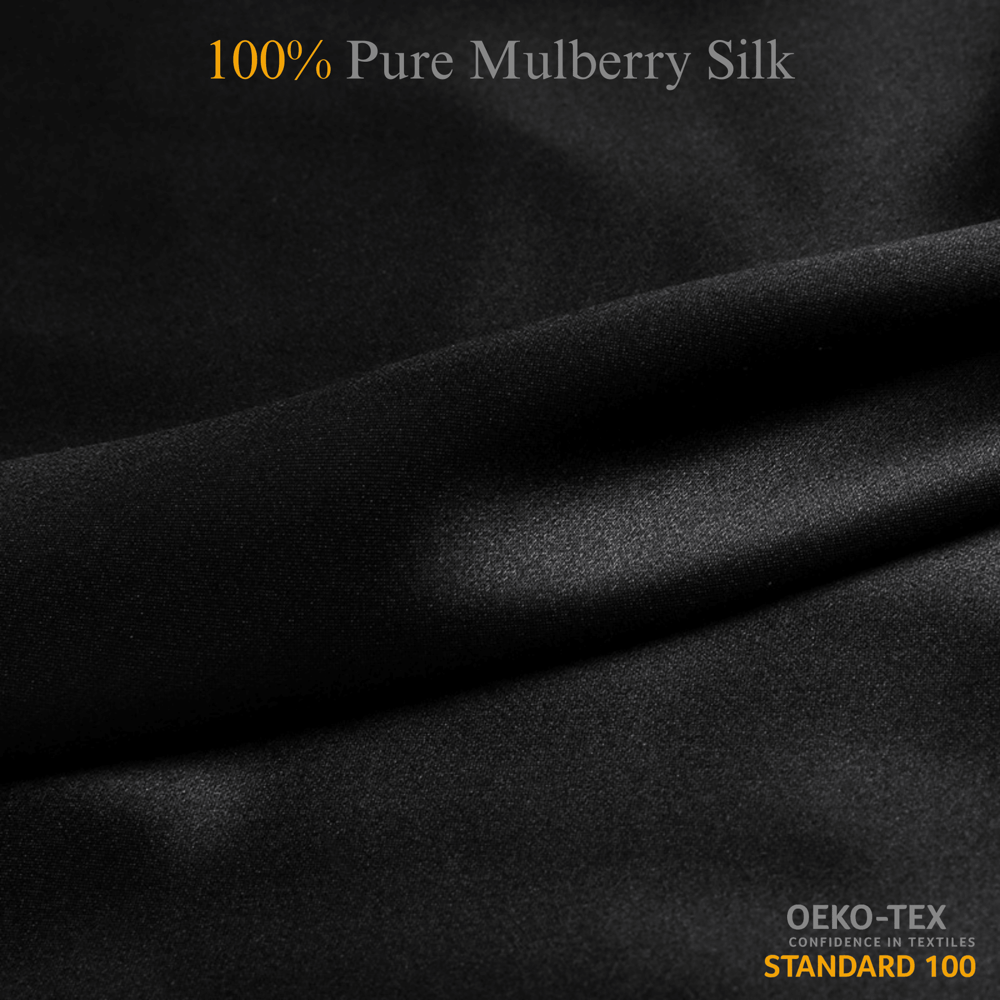 Black 100% Pure Mulberry Silk Fabric 19mm Cut - to - Size Silk Fabric - NOCHKA
