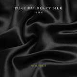 Black 100% Pure Mulberry Silk Fabric 19mm Cut - to - Size Silk Fabric - NOCHKA
