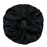 Black & Black Pure Mulberry Silk Bonnet – Reversible & Durable - NOCHKA
